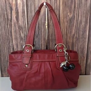 Vintage Coach Soho Pleated Leather Shoulder Tote